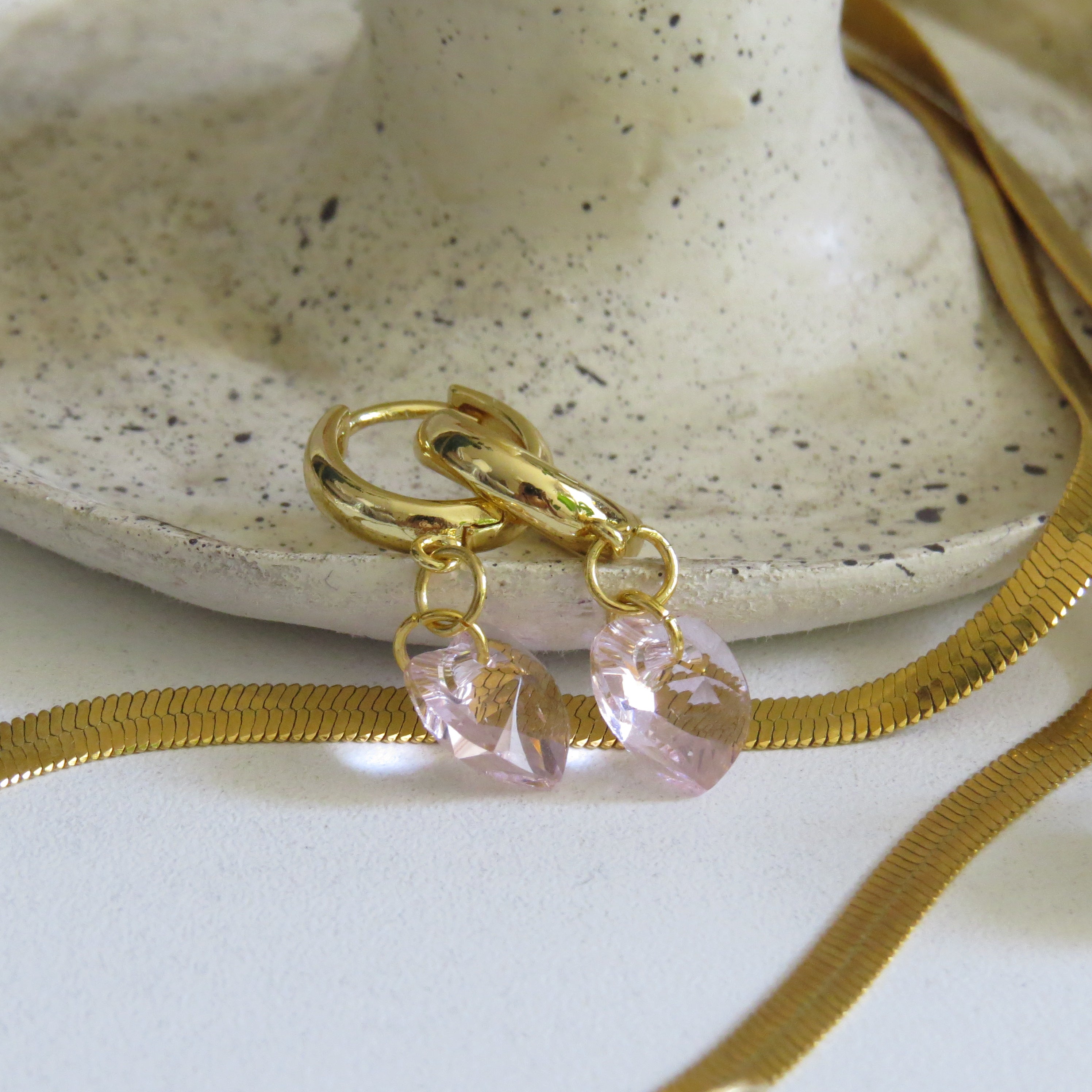 Aritos Swarovski corazón